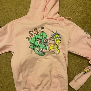 Pink Rick and Morty hoodie